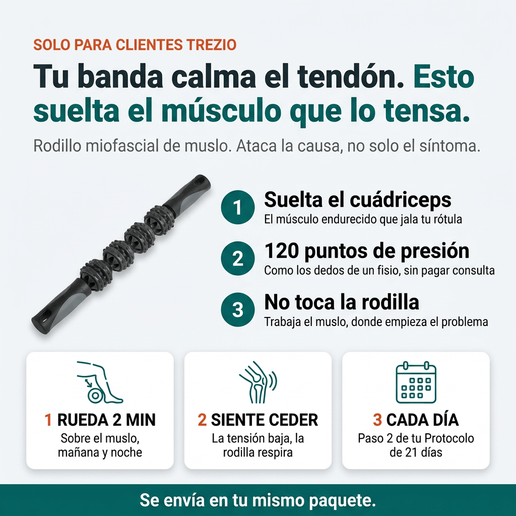 Rodillo Trezio para Muslo — libera el músculo que tensa tu rodilla